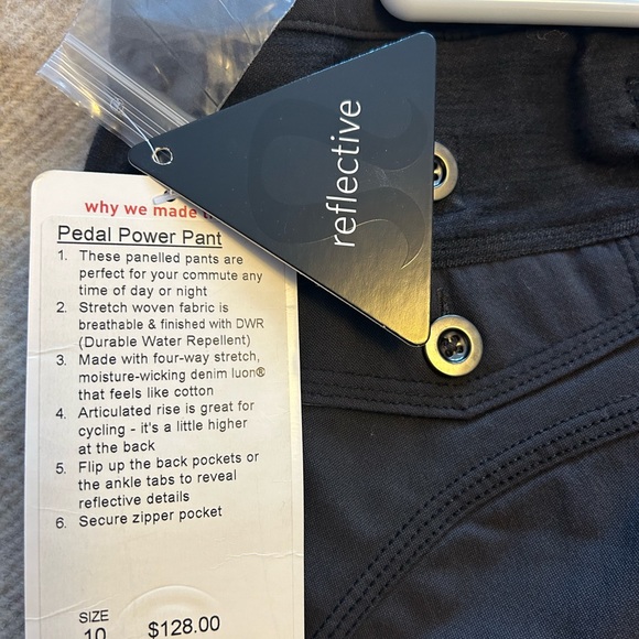 Lululemon, NWT, Pedal Power Pants, Black, Size 10 - Picture 5 of 7